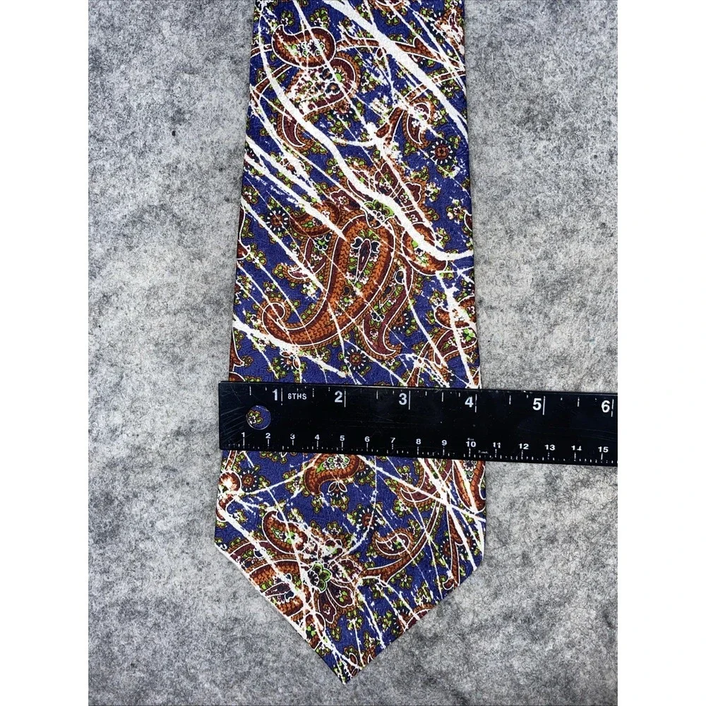Ronaldus Shamask Navy & Brown‎ Paisley Silk Tie Made in Italy